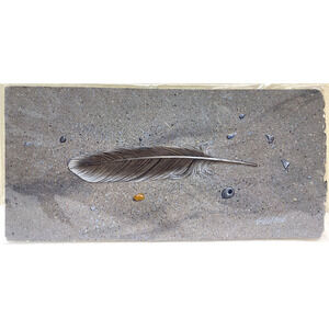 Feather on Sand by Arlon Gilliland Signed Original Painting